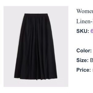 Linen-Blend Maxi Skirt